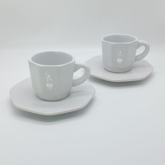 Set of 2 Bialetti Espresso Cups with Saucers - Picture 2 of 13